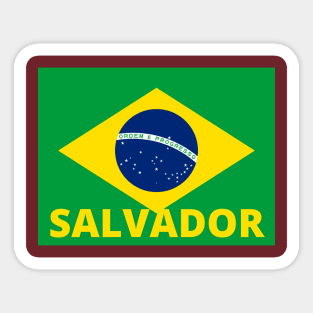 Salvador City in Brazilian Flag Sticker